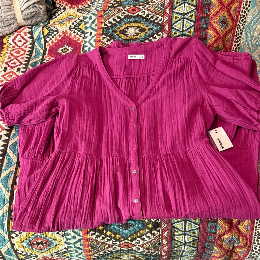 Sonoma Women's XL Maxi Dress Button-Up